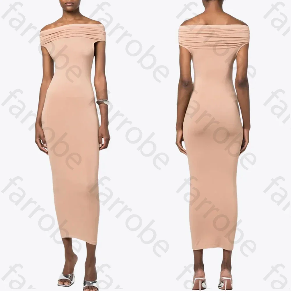 

Customized Elegant Off-shoulder Midi Dress A-Line Evening Dresses Occasion Formal Exquisite High Quality Prom Party Gowns Women