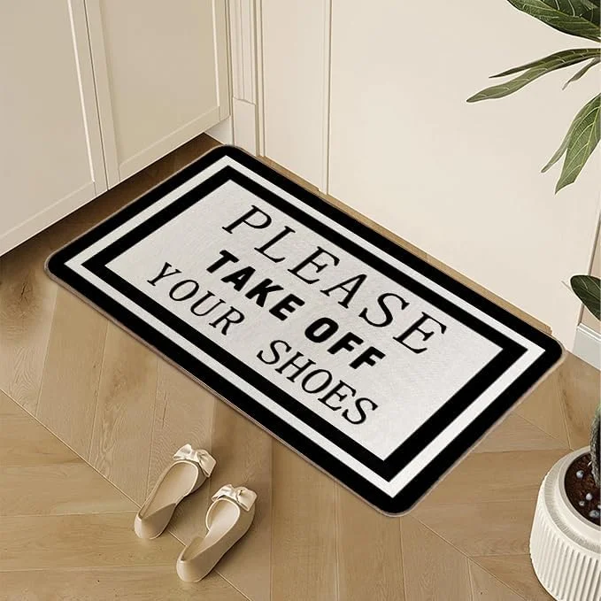 Cute Shoes Take Them Off Door Mat Funny Shoes Take Them Off Mats Easy to Clean Doormats for Front Door Entance Indoor Door Mats