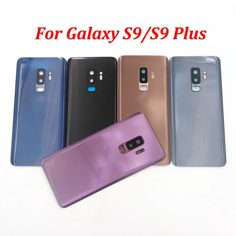 For Samsung S9 G960 Back Glass Cover Battery Cover Rear Door Housing Case Replacement For Galaxy S9 Plus S9+ G965 & Camera Lens