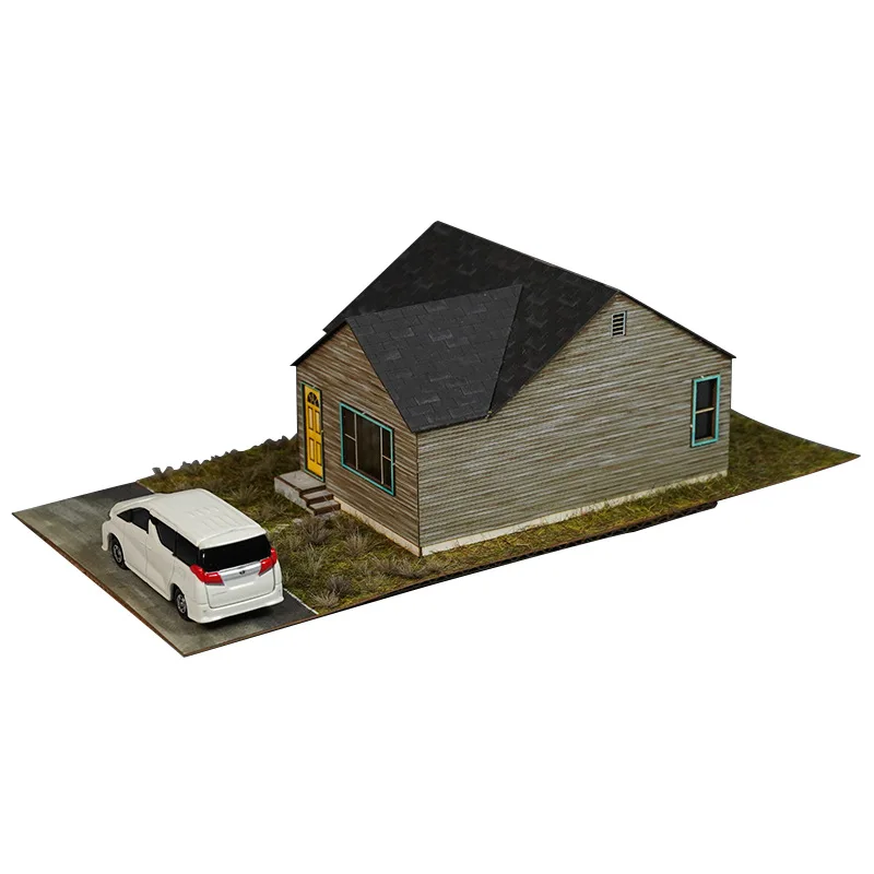 1/64 Car Model Street View Villa Building Assembled Model Production Sand Table Scene Platform Scene Car Display Base DIY