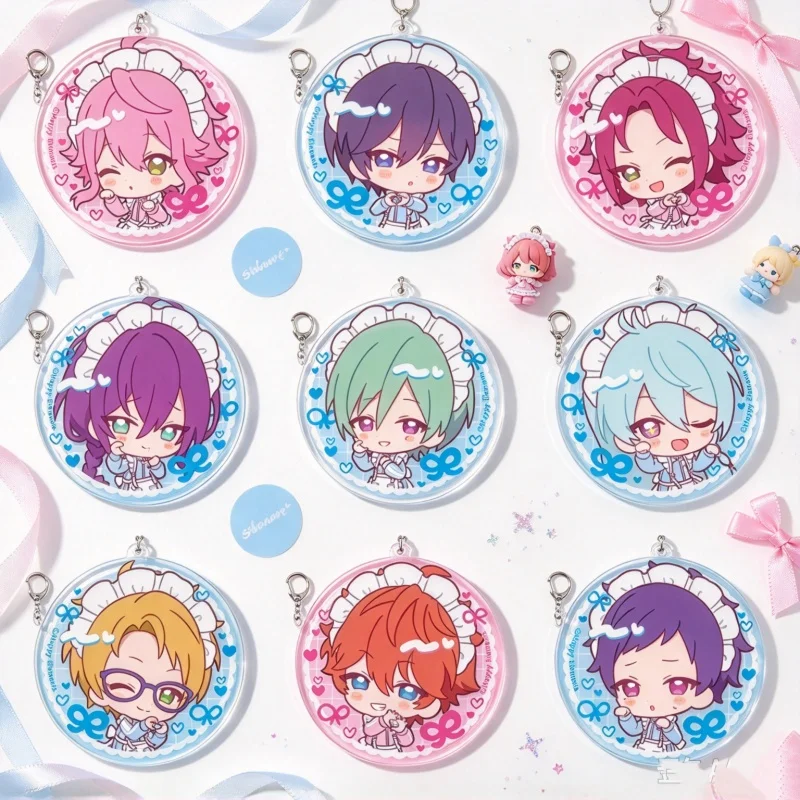 Anime Ensemble Stars!! 6CM Circle Acrylic Keychain Bag Pendant Animation Peripheral Shinkai Kanata Cosplay FACTORY STOR Gifts