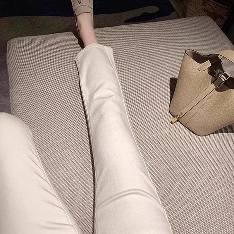 

High Waist Straight Leg Jeans Women's Thin Version Nine Points Small Size 150cm Slim Fit Elastic Cigarette Pants Summer