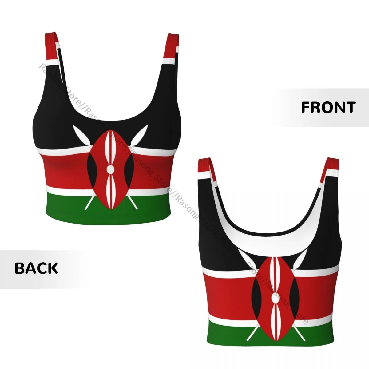 Sports Bra Women Running Yoga Clothes Vest Kenya Flag Gathering Fitness Vest