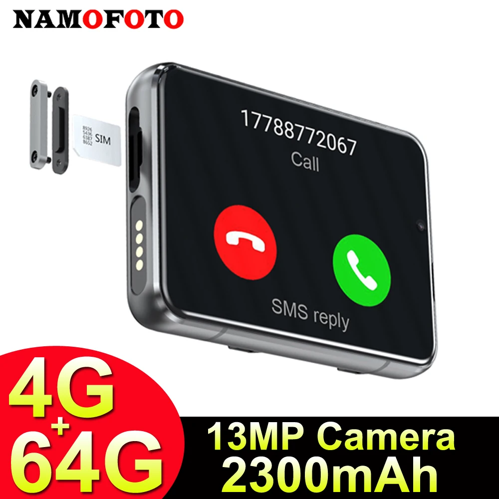 NAMOFOTO 4G Smart Watch Phone 4GB+64GB 2.88'' Big Screen 13MP HD Camera 2300mAh Video SIM Card Call GPS Wi-Fi Sports Smartwatch