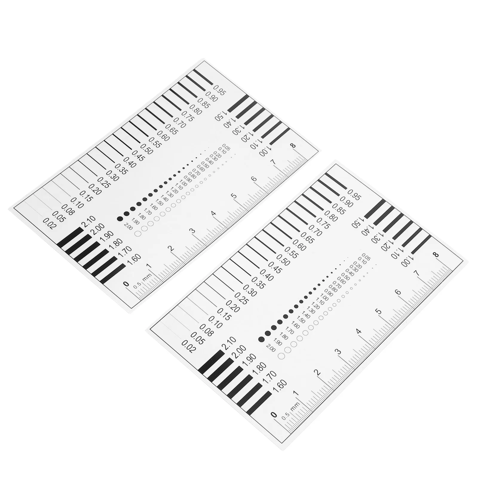 2Pcs Measurement Tool Set High Precision Film Ruler Transparent Crack Width Gauge Multi Functional Spot Inspection Surface