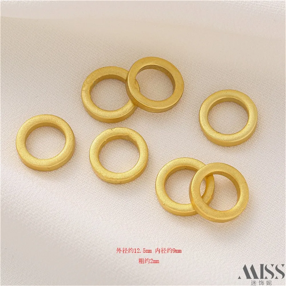 Matte Gold 18K Gold Bag Color Thickened Running Ring Closed Circle DIY Bracelet Necklace Gasket Connector Jewelry Accessories