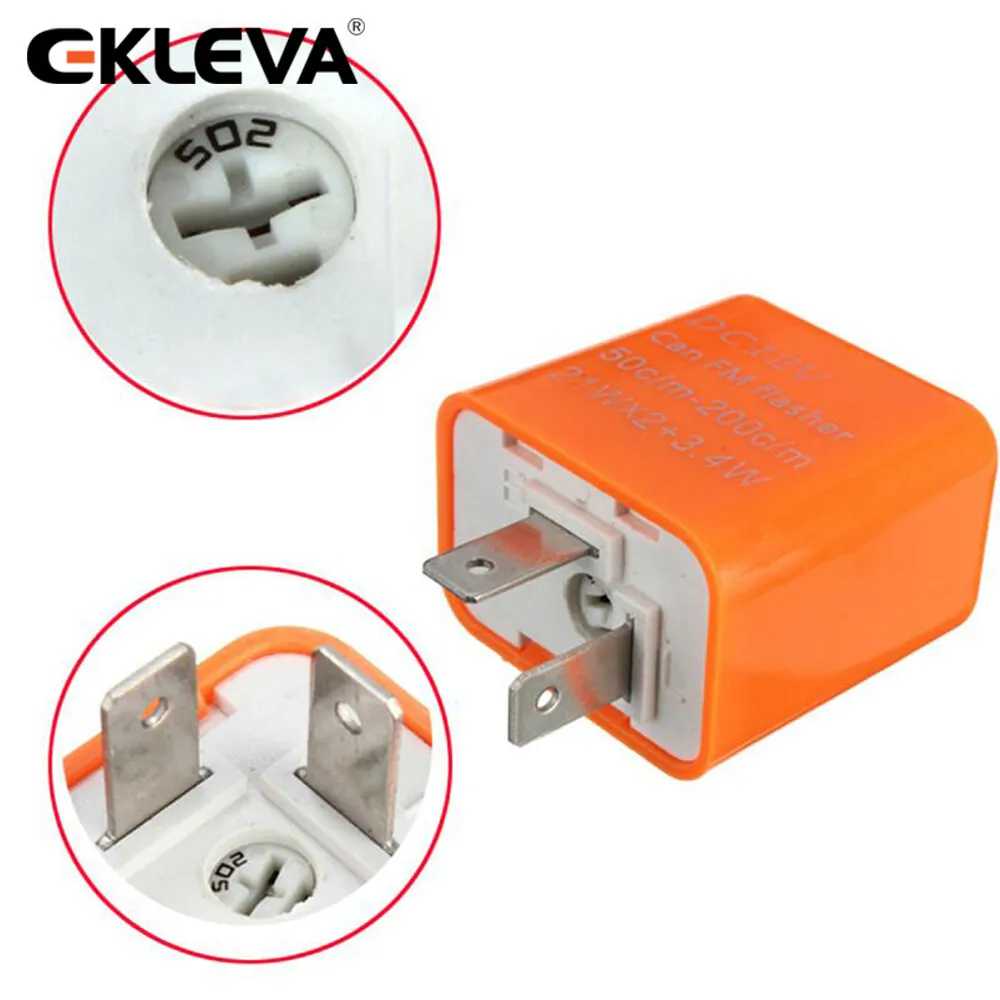 

EKLEVA Motorcycle LED Flasher Relay Adjustable Frequency Square Flashing Flasher Motorcycle Led Lights Turn Signal Indicator 12V