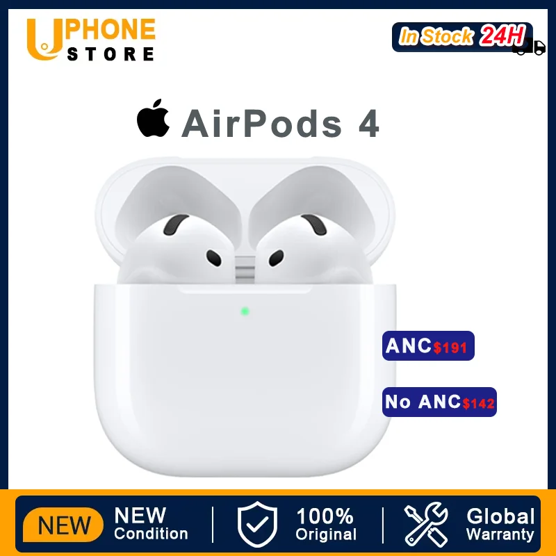 New Apple AirPods 4 (supports ANC and No ANC) with MagSafe charging case (USB-C)Bluetooth earphones fourth generation