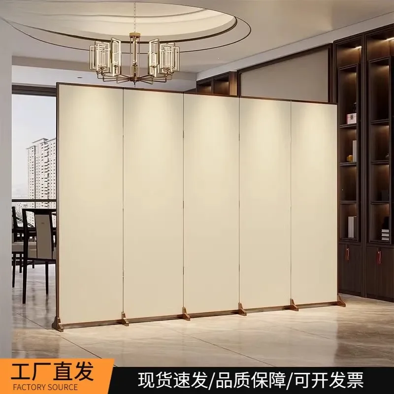 Medieval Style Foldable Room Divider Screen for Living Room Office Simple Cream Wind Partition Mobile Blocking Background