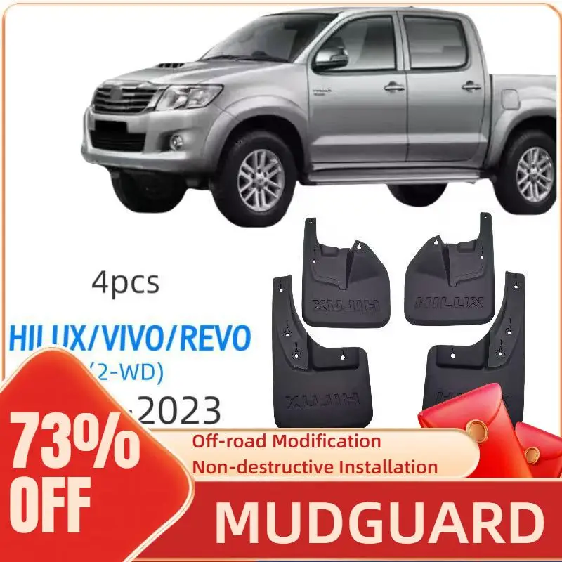Guardabarros para Toyota Hilux 2WD 2016-2023, protectores contra salpicaduras para todo tipo de clima, posición delantera y trasera, fácil instalación, piezas de repuesto