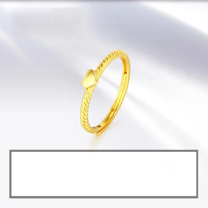 XXX24K Pure Gold Ring Real AU 999 Solid Gold Rings Good Simple Trendy Heart Upscale Classic Party Fine Jewelry Hot Sell New 2023