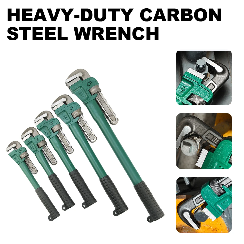 

10/12/14/18 inches Heavy Duty Carbon Steel Straight Pipe Wrench ,Large Opening Adjustable Wrench,Cutting of Pipe Pliers