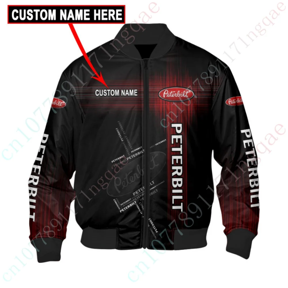 

Peterbilt Jackets For Men's Clothing Lightweight Bomber Jacket Harajuku Baseball Uniform Hip Hop Windbreaker High Quality Coat