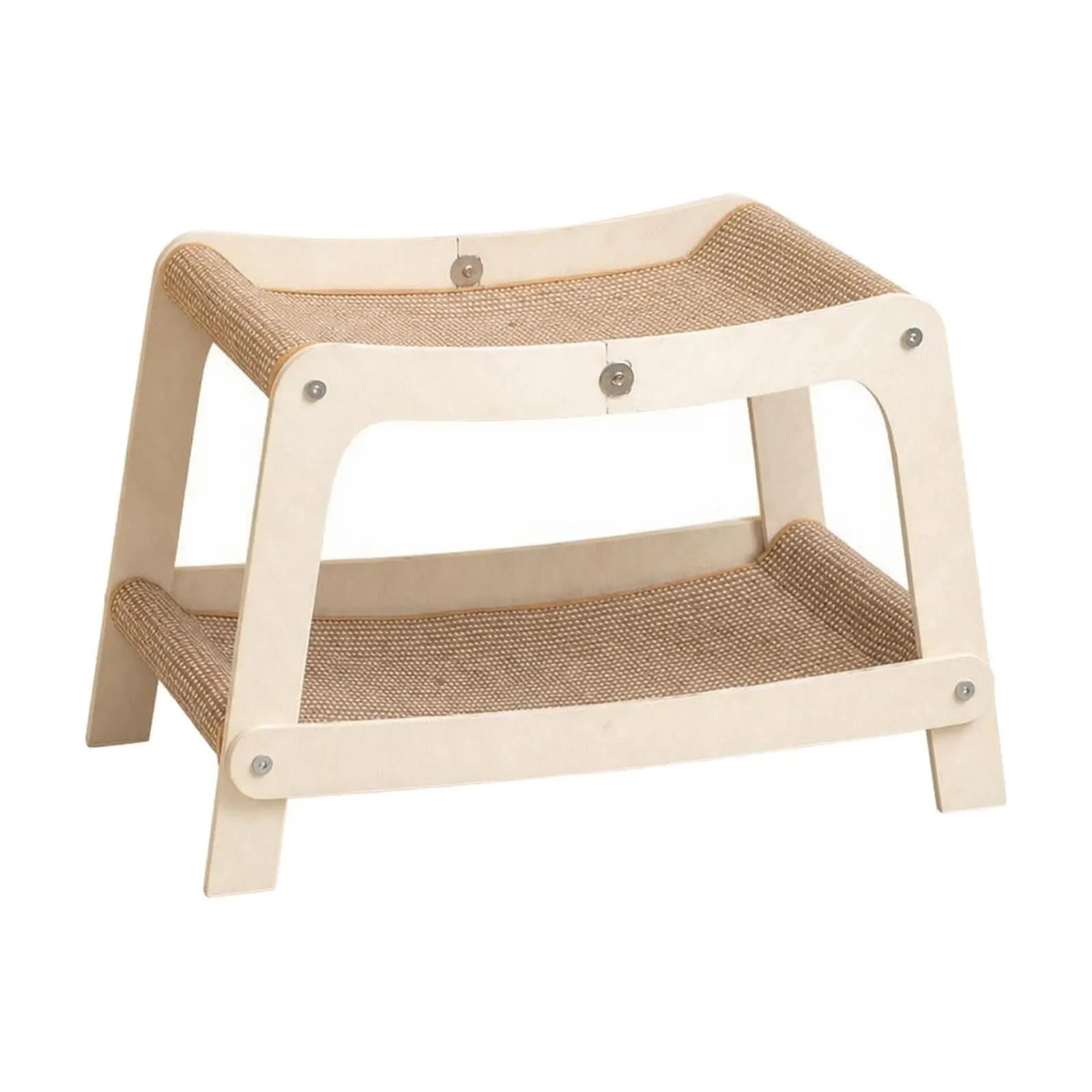 Wear-Resistant 2-Tier Cat Scratcher Bed Sturdy Two-Level Cat Scratching Bed Easy