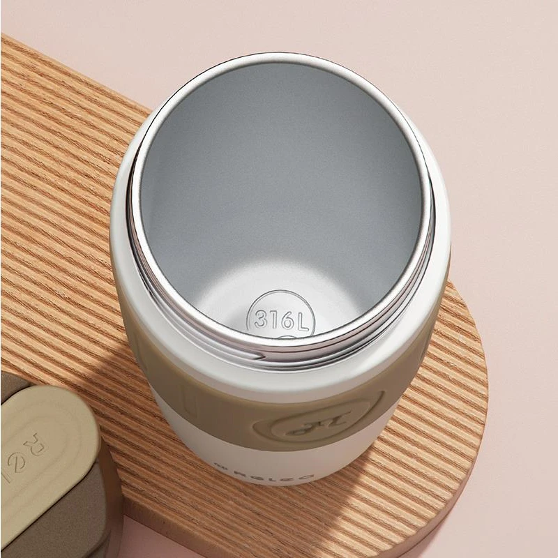 400ml Stainless Steel Thermos Cup Portable Handle Cute Cup Girls Gift Leakproof Straw Water Cup Exquisite Coffee Mug