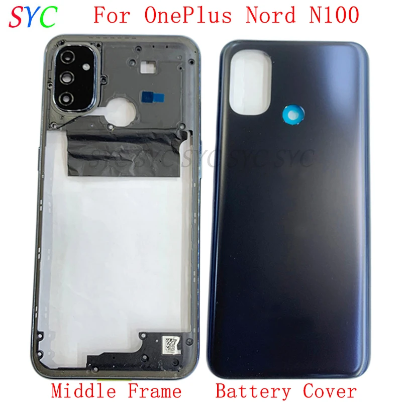 

Rear Door Battery Cover Housing Case For OnePlus Nord N100 Back Cover with Middle Frame Logo Repair Parts