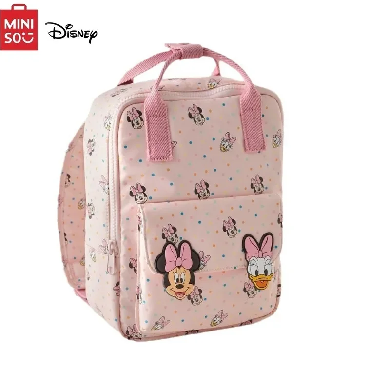 MINISO Disney 2024 New Minnie Mouse Cartoon Children\'s Backpack Mini Animation School Bag Cute Shoulder Bag for Boys and Girls