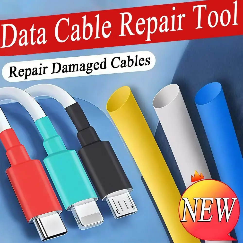 10Pcs Waterproof Charging Cable Sleeve USB Cable Protector Flexible Heat Shrink Tubing Wear Resistant Cable Repair Tube