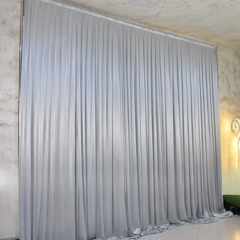 Hotsale Wedding Decoration Drapes Backdrop Curtain Romantic Ice Silk Stage Event Party Show Hotel Panels Wholesale