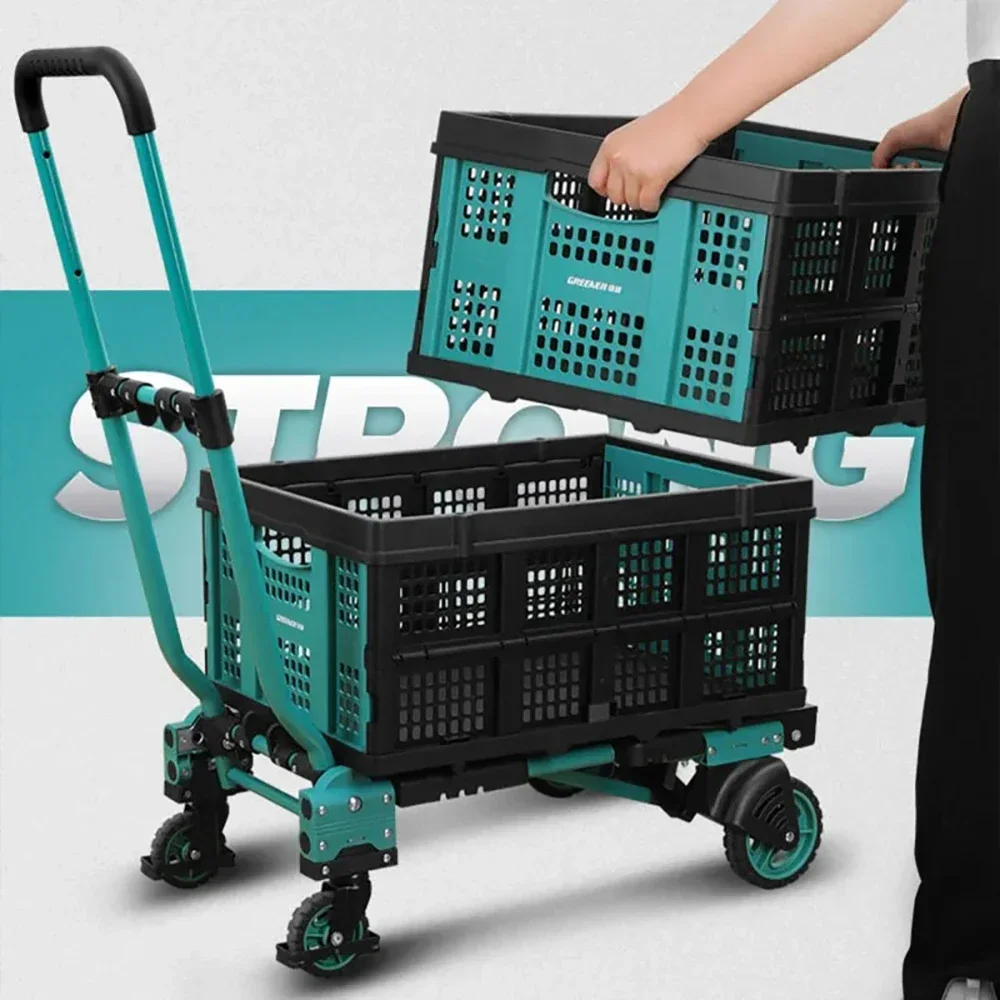 Multifunctional Cargo Cart Portable Transport Wheelbarrow Hardware Tools Traction Express Small Trailer Climbing Stairs Tool