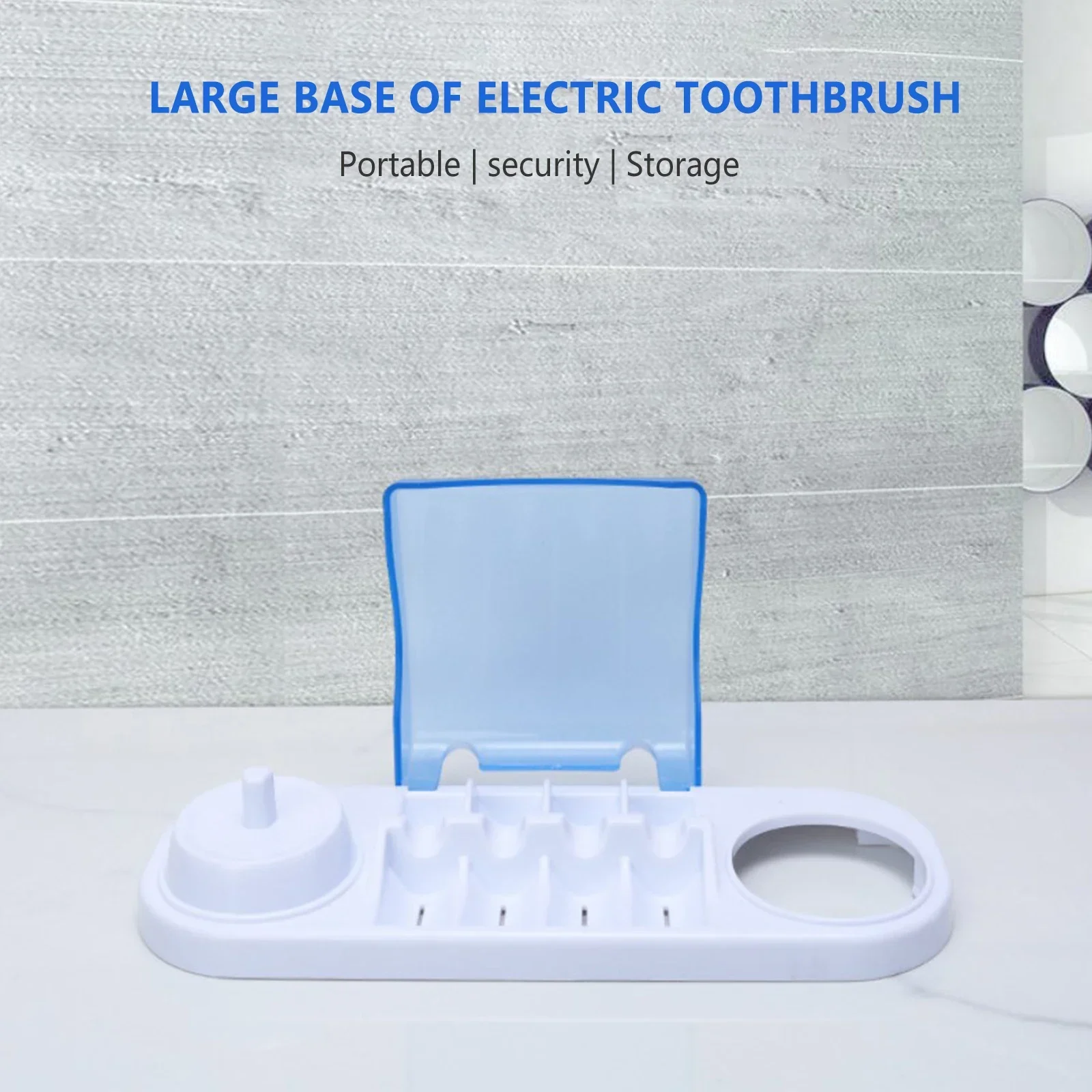 Electric Toothbrush Holder Charging Station with with 4 Brush Head Organizer Box Toothbrush Stand Mount for Oral B