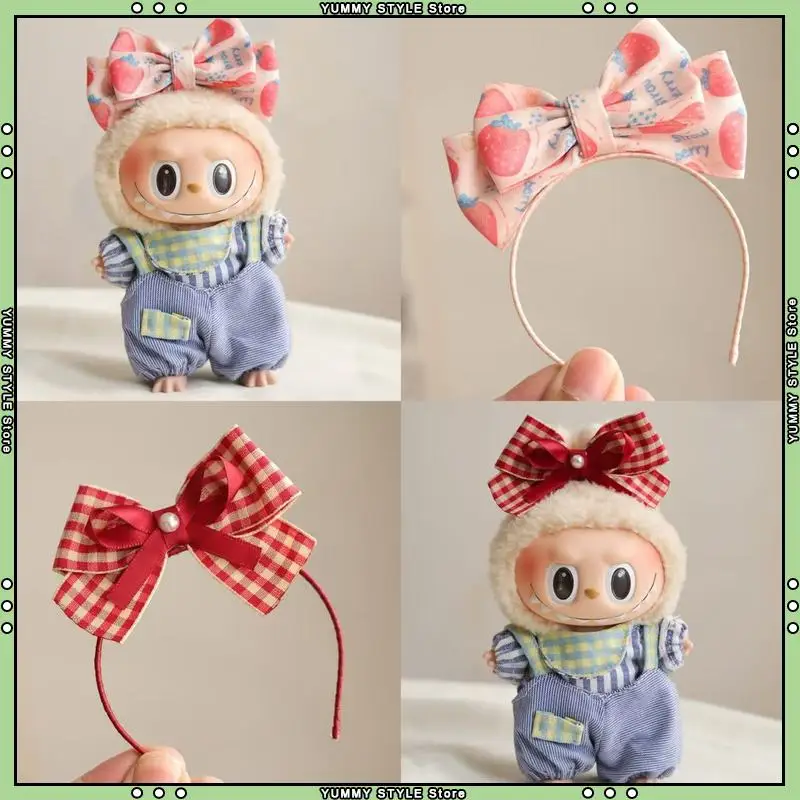 

Kawaii Ribbon Bowknot Headband For Labubu Cute Mini Doll Hair Bow Hair Hoop Hair Clip Dolls Headwear Accessories