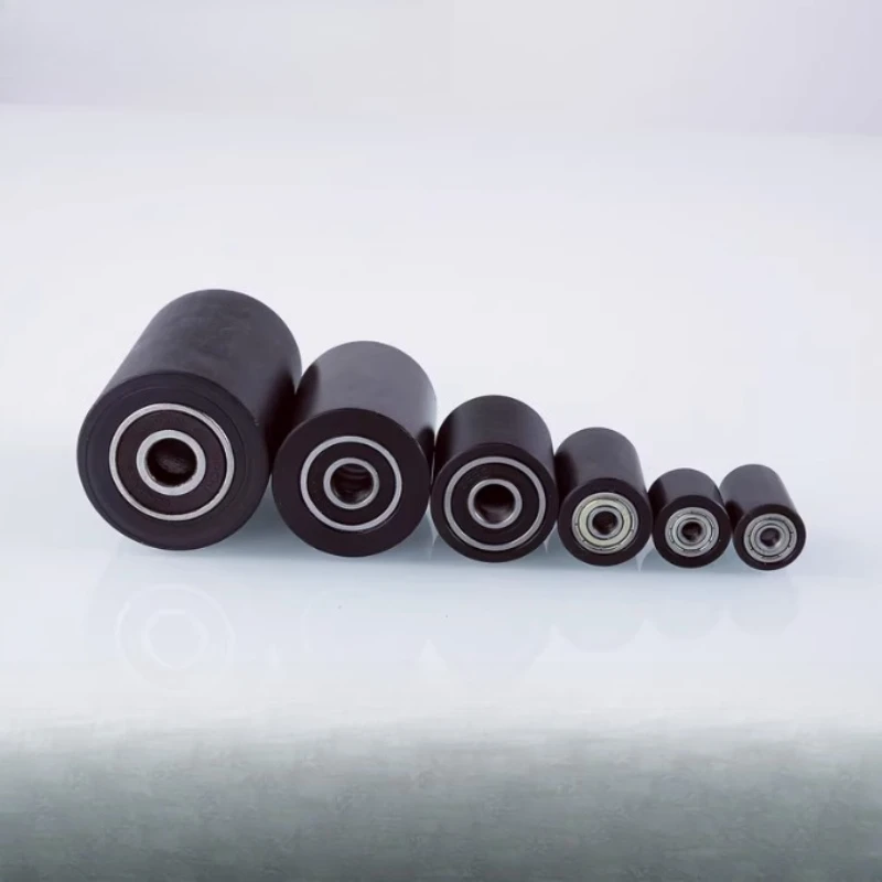 Diameter 40mm,Hole 10mm , Black Polyurethane Bearing ,POM Hard Surface Wheel, Driven Pulley,Mute Guide Wheel Double Bearing