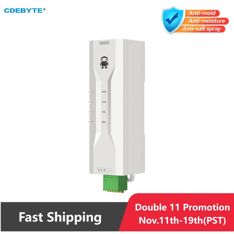 RS485 zu Ethernet Serieller Server CDEBYTE NA111-M DC 8~28V RS485 RJ45 TCP/UDP MQTT Kleiner Modbus Industriequalität AT-Befehl