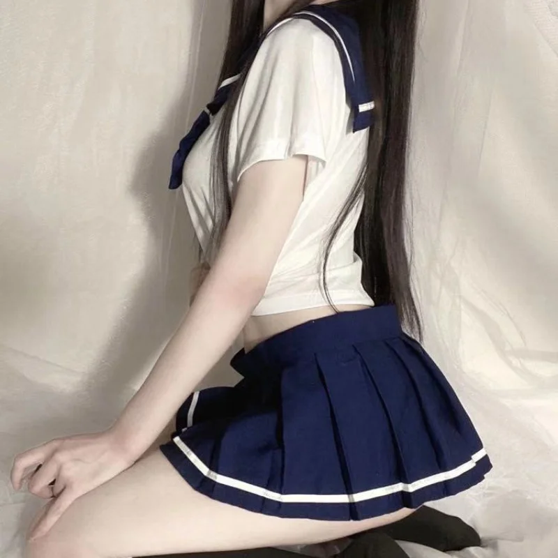 Japanese Korean Version of School Girl Student Uniform Cosplay Costume Sexy Short Skirt Cheerleader Outfit Role Play Game Pajama image 6