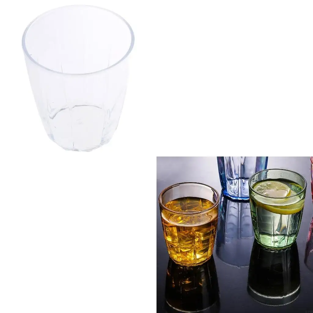 F19B 280ml Shatterproof Acrylic Water Tumblers Unbreakable Drinking Glasses Reusable Beer Champagne Cup Dishwasher Safe