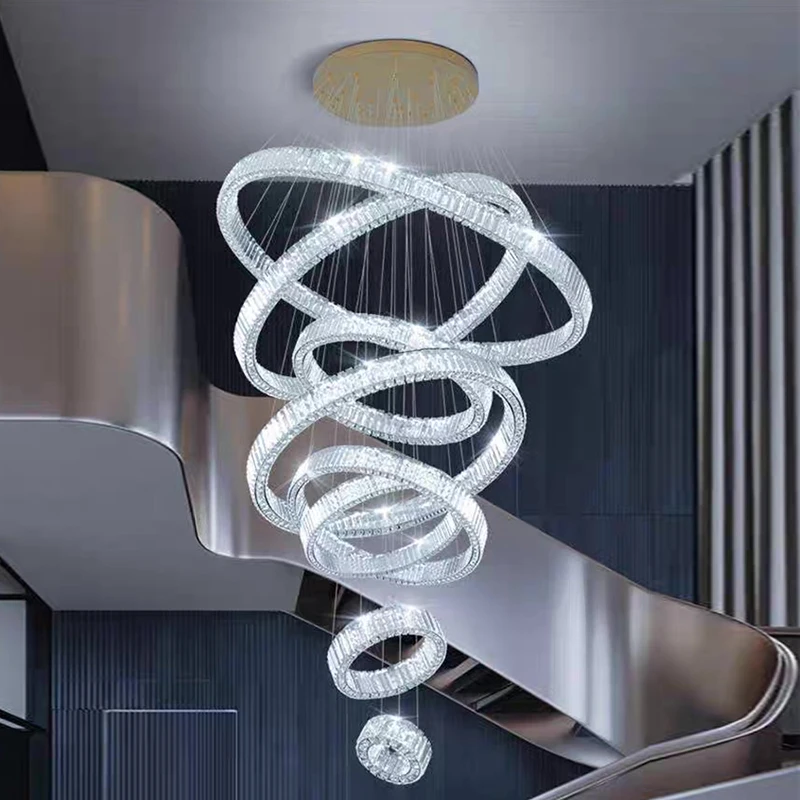

Modern home decoration crystal chandelier, stair Pendant lamp, living room Pendant lights, interior lighting