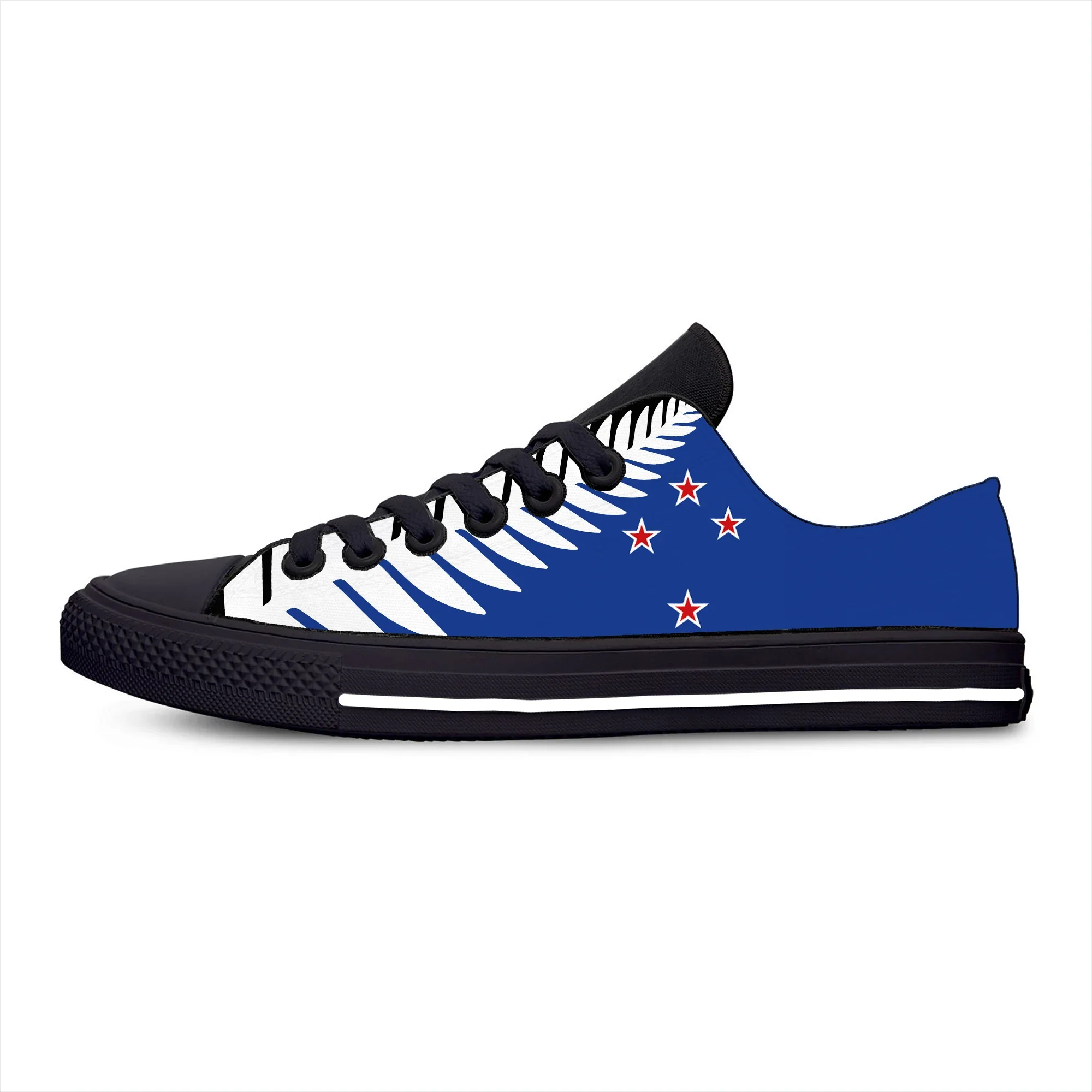 New Zealand Flag Low Top Sneakers Mens Womens Teenager Casual Shoes Canvas Running Shoes 3D Print Breathable Lightweight shoe