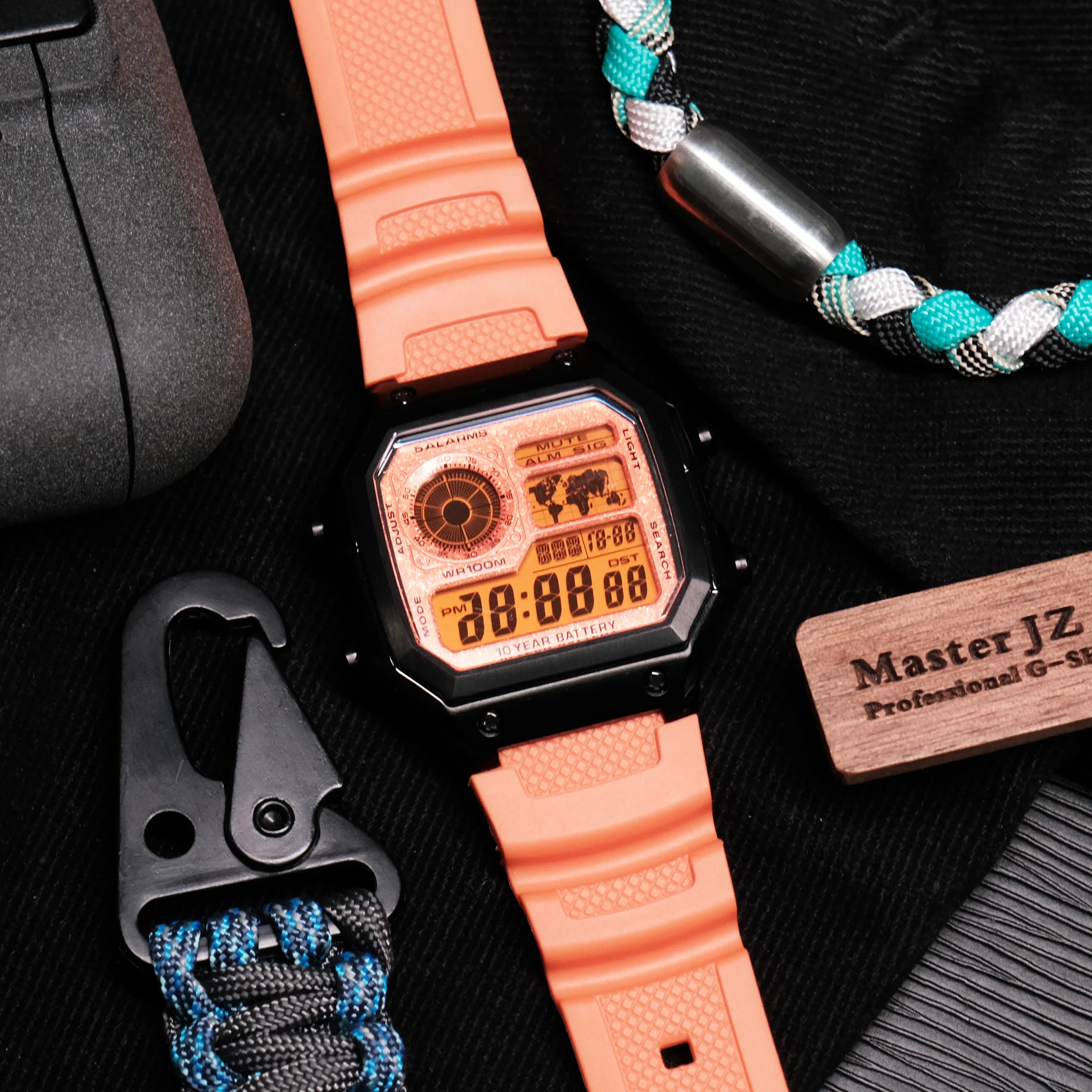 كامل مخصص AE1200 رويال ساعة طقم عصري ساعة الطلب وحقيبة وحزام فريد مخصص تعديل ساعة عسكرية رقمية #3