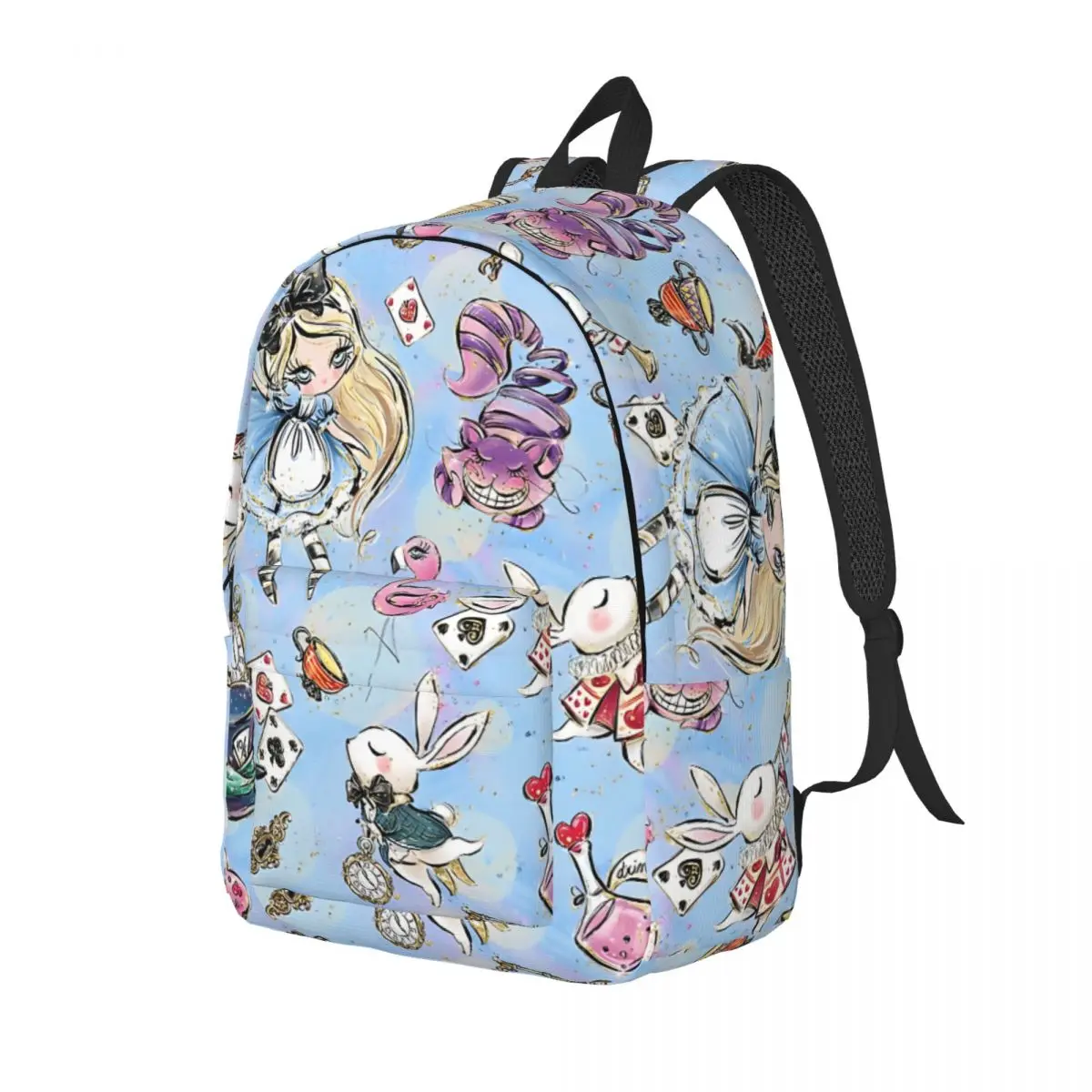 Versatile Alice In Wonderland Cat Rabbit Handbag Campus Sturdy Shoulder Disney Alice in Wonderland Film Girl Kid Bag For Gifts