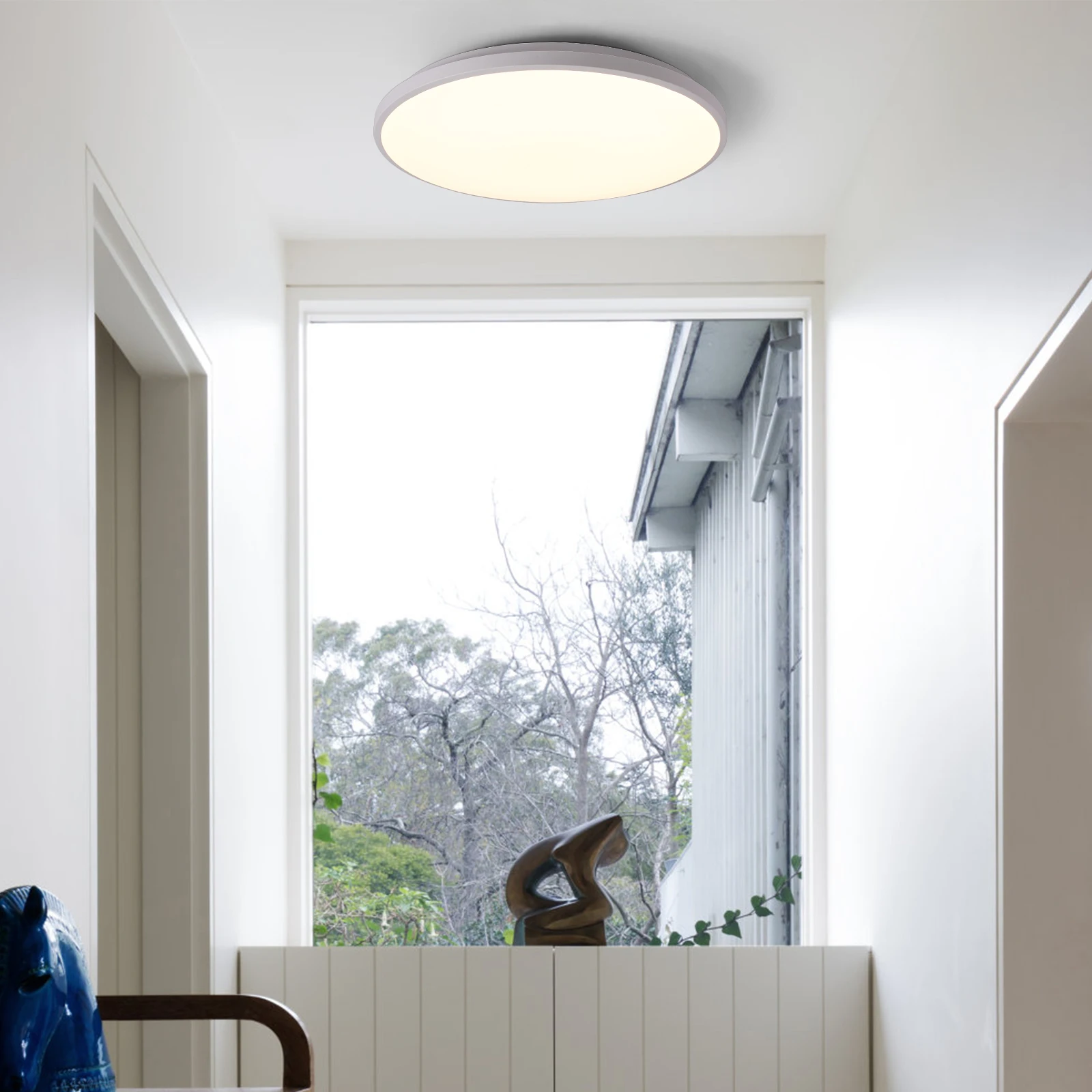 Modern Round LED Ceiling Light Fixtures, Acrylic Flush Mount Round Ceiling Light Fixture Temperature & Brightness Dimmable