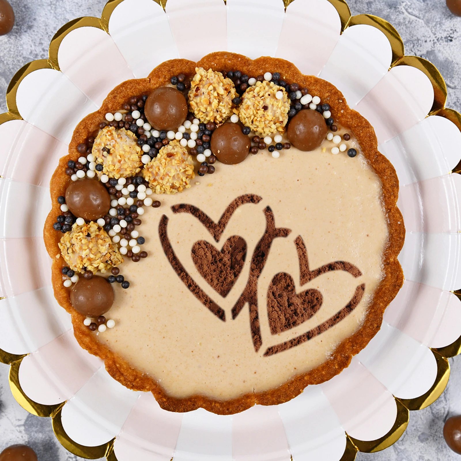 Plantillas de café y postre, molde en aerosol para decoración de pasteles huecos, herramientas de fácil limpieza, plantillas de arte de café, 8 Uds.