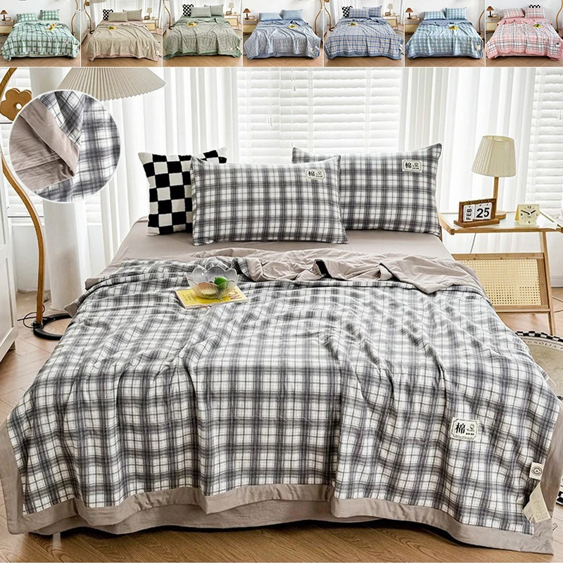 

1PC 2025 New Wash Cotton Summer Quilt Cotton Fabric Soft and Comfortable Summer Cool Air Conditioning Quilt Bedding Blanket 여름이불