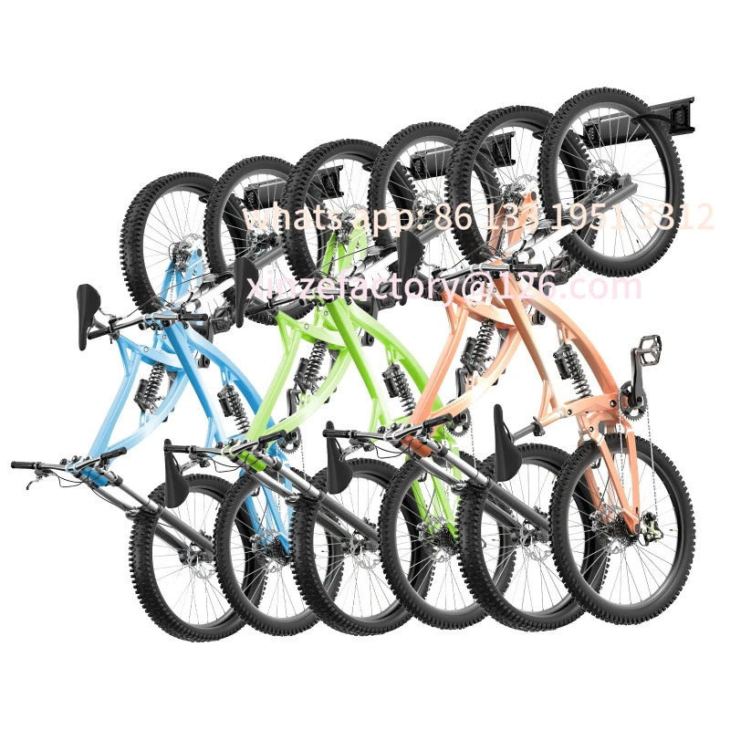 

Customizable Bicycle Wall Mount Rack 3/4/5pcs Rails Mtb Road Bike Storage Fixed Hanging Hook Holder Bike Support Stand