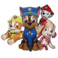 4Pcs/Set Paw Patrol Themed Balloon Party Decoration Supplies Chase Marshall Rubble Aluminum Foil Balloon Childrens Birthday Gift