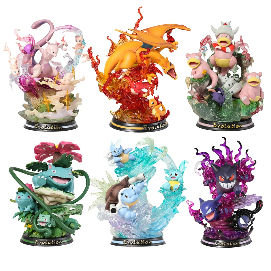 البوكيمون Mewtwo Mew البلاستيكية الشكل تحصيل لعبة مجسمة مع الضوء