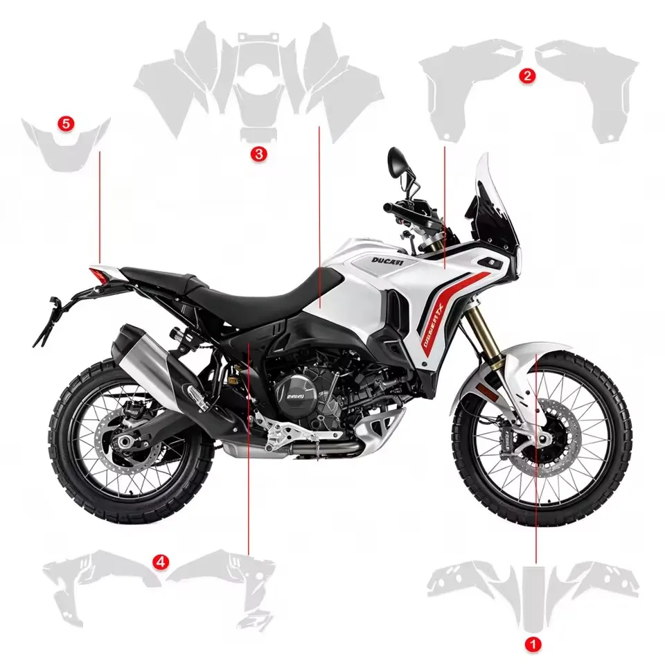 DESERTX 2026 Motorcycle Real Material TPU Anti-scratch Film Fuel Tank Protection For DUCATI DESERT X PPF Paint Protection Film
