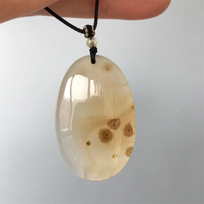 Natural Marine Chalcedony Landscape Tree Diy Grass Agate Pendant  Crystal Quartz Reiki Healing Stone Home Decor Gift