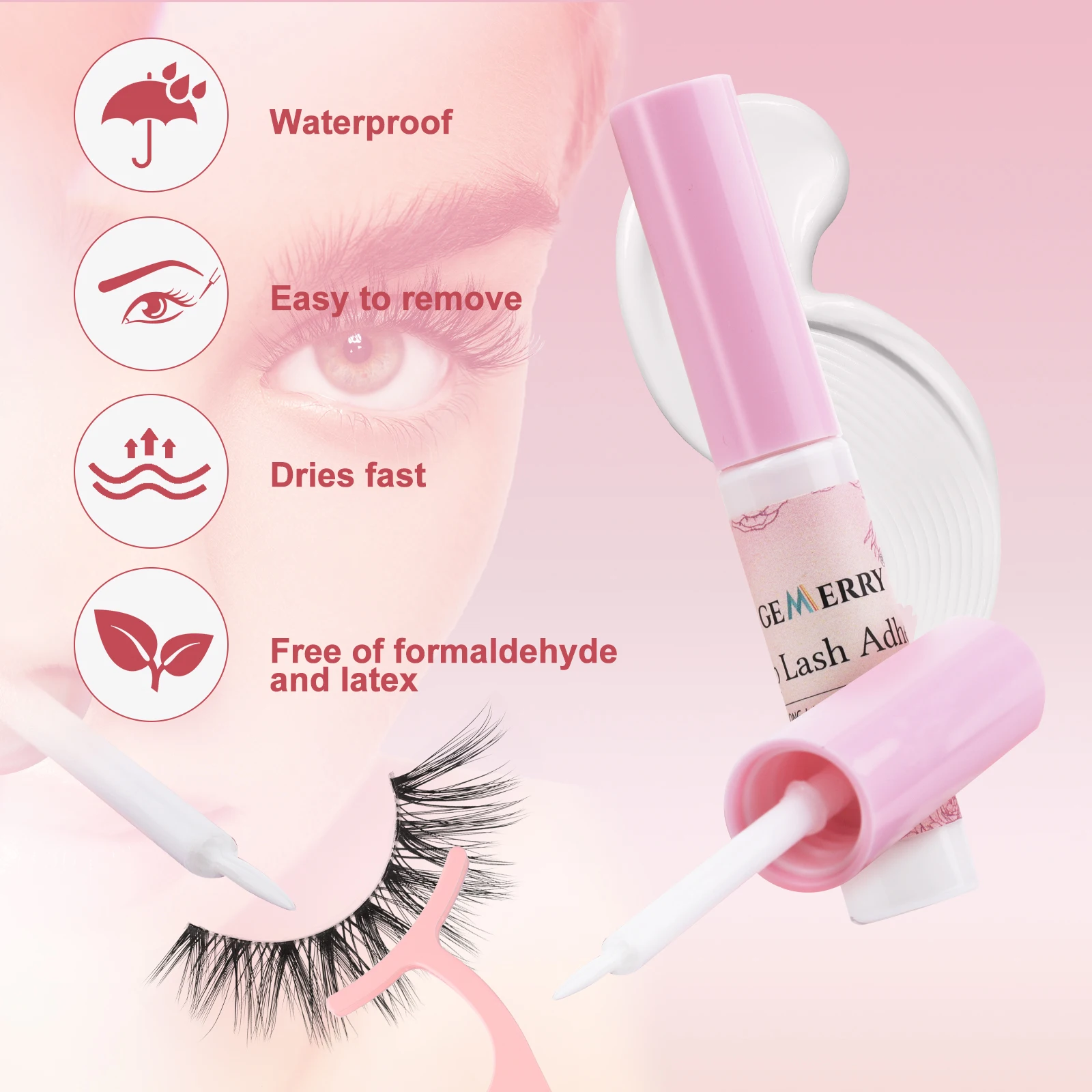 Gemerry pleine bande cils colle Kit cils oeil de chat 10 paires 3D Faux vison réutilisable doux moelleux cils Nature cils Extens