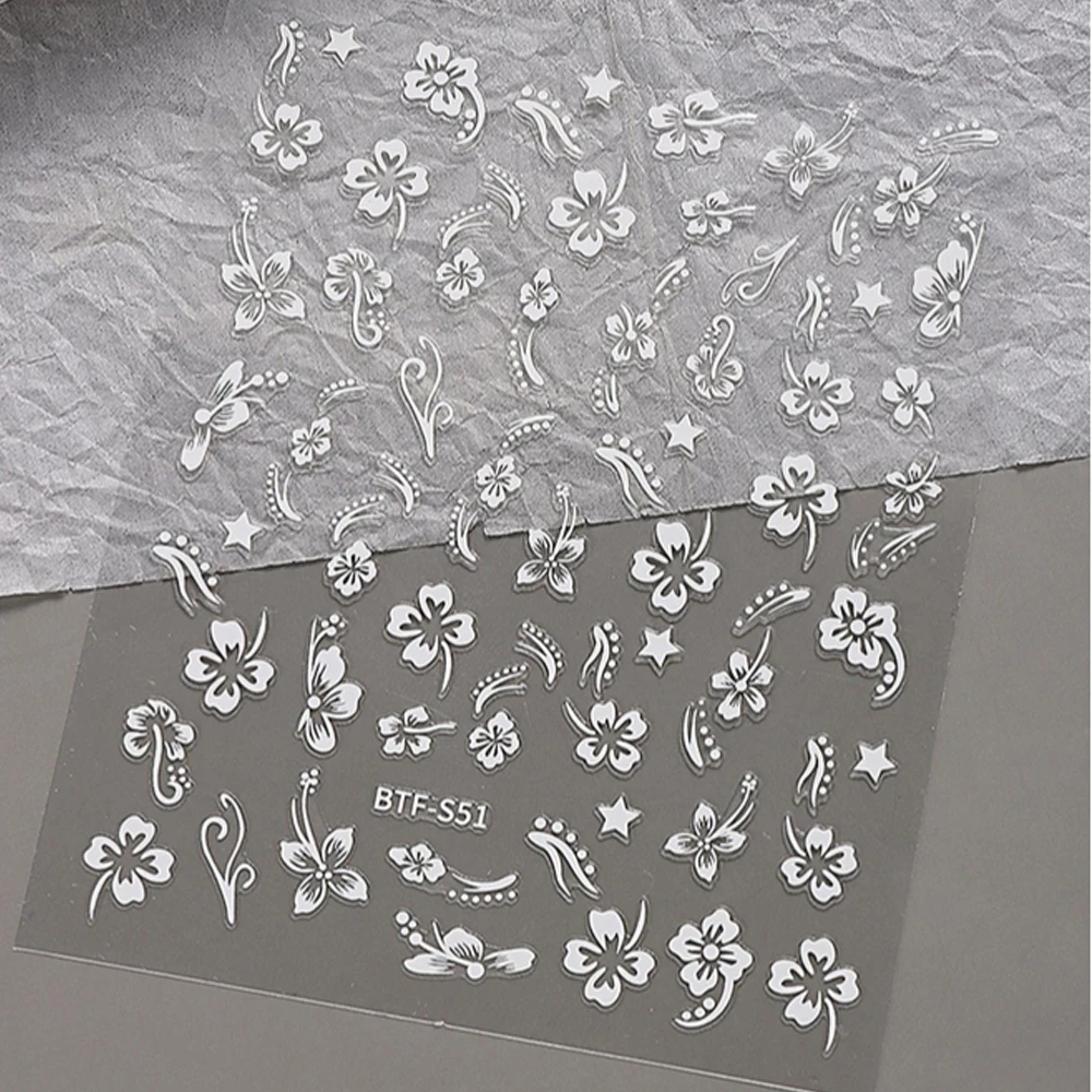 1 個 3D ハイビスカスの花ネイルステッカー自己粘着ハワイアンハイビスカスの花ネイルステッカー熱帯花びら夏マニキュア箔 # t