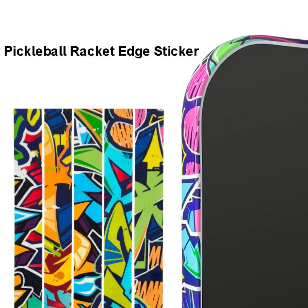 

1PC Random Graffiti Pickleball Racket Edge Sticker Scratch-proof Shock Absorption Paddle Head Edge Tape Anti-fall Decor