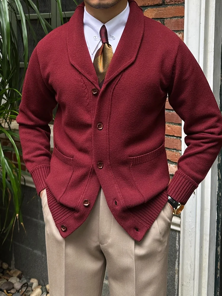 

Мистер. Винтажный вязаный жакет Deer Tee's для мужчин: приталенный, повседневный, теплый, осенне-зимний, из смесовой хлопковой ткани