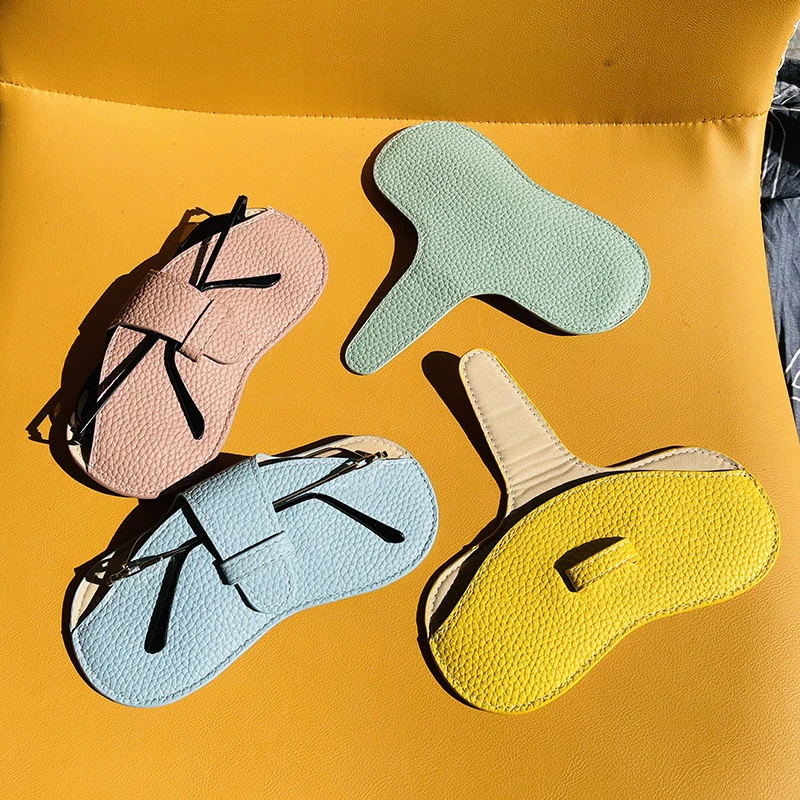 Litchi นูนแว่นตาน่ารักแขวน PU หนังแว่นตากันแดดแว่นตาอ่านหนังสือกระเป๋าแบบพกพาแว่นตาผู้ถือ