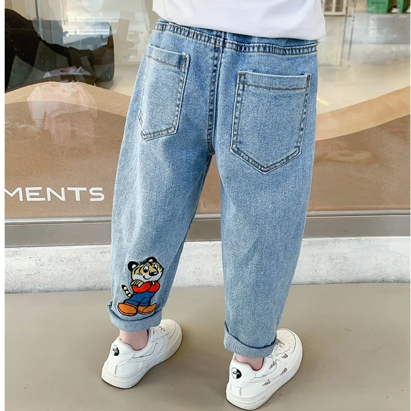 New Kids Fashion Solid Jeans Trousers Pants Boys Denim Pants Baby Boys Jeans Spring Autumn Jeans Long Pants Clothing 3-14Years