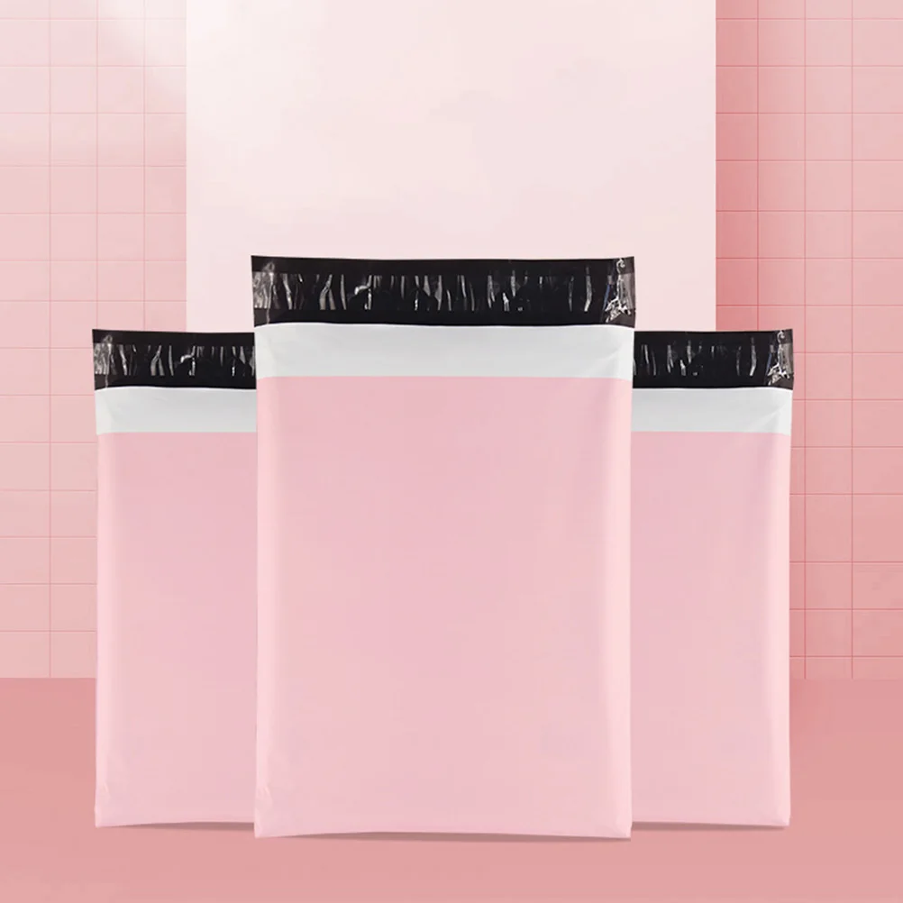 

50 Pcs Pink Compostable Bags 17x26cm Thick Packaging Mailing Delivery Wrapper Express Folders Safe Sealing
