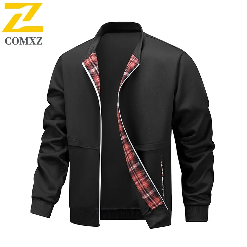

COMXZ High Quality Outdoor Mens Jacket Stand Collar Camping Durable Windbreaker Premium Travel Lightweight Autumn New Outerwear